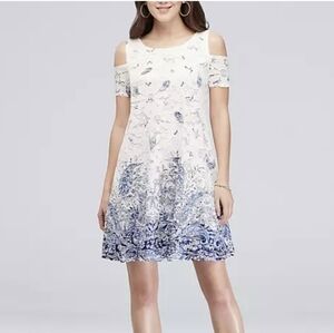 Robbie -bee women's lace Cold shoulder spring dress size (L)